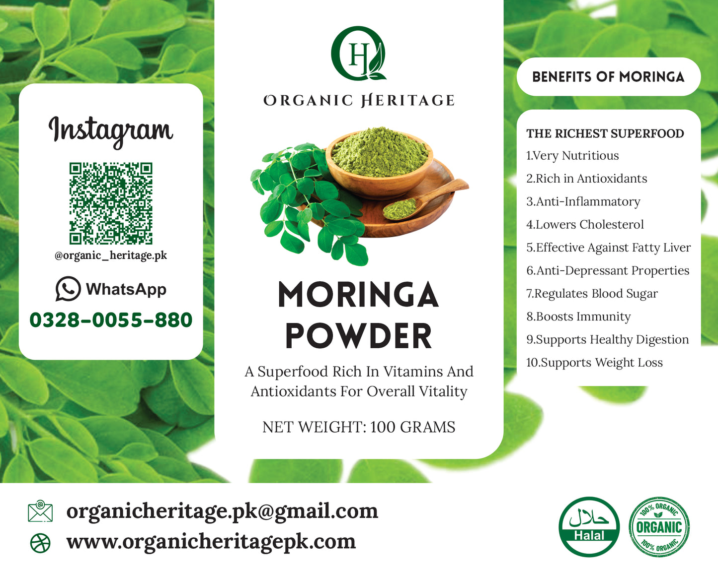 Organic Heritage Moringa Powder