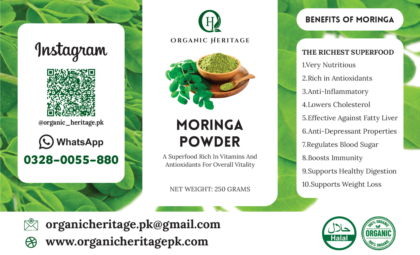 Organic Heritage Moringa Powder