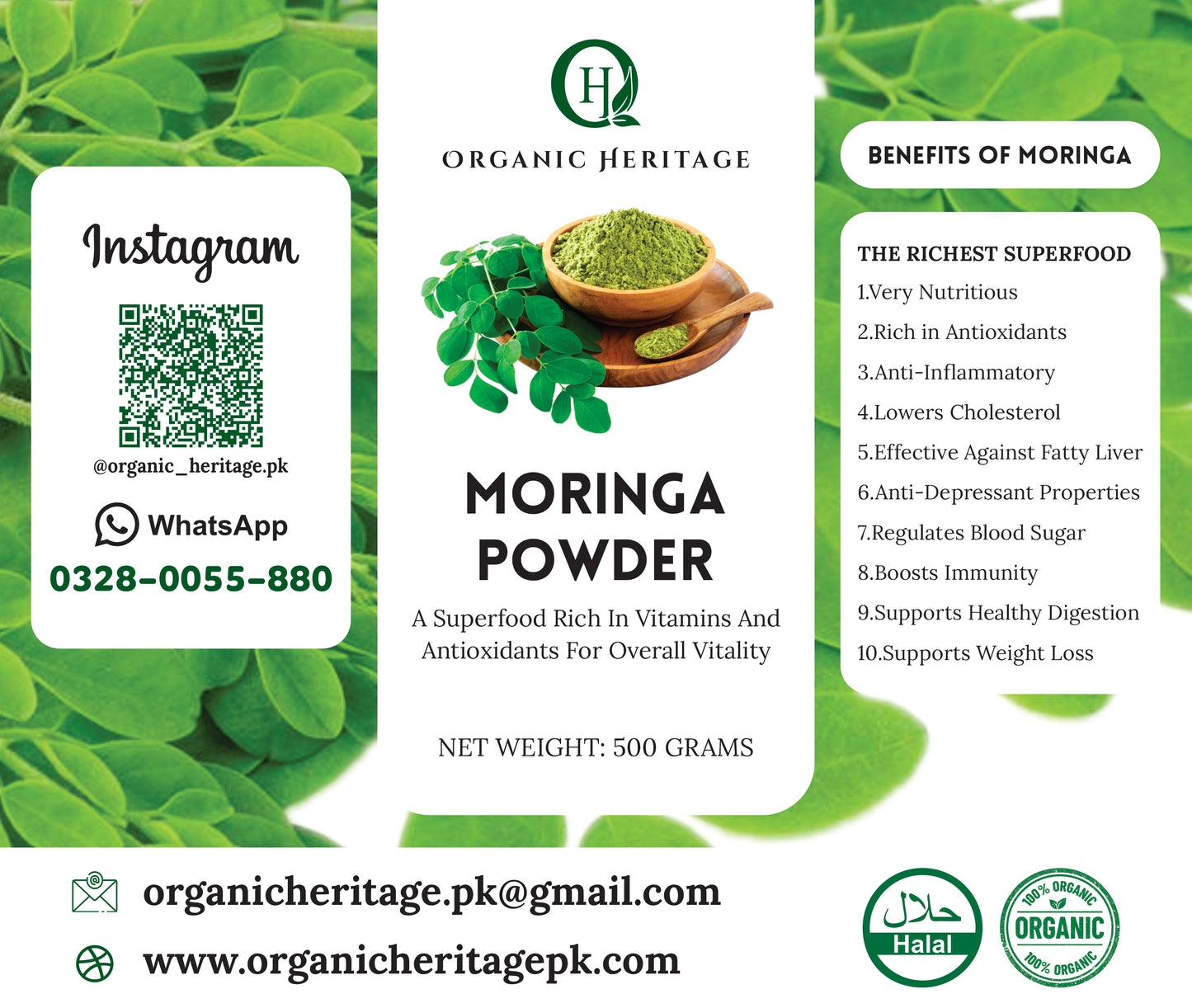 Organic Heritage Moringa Powder